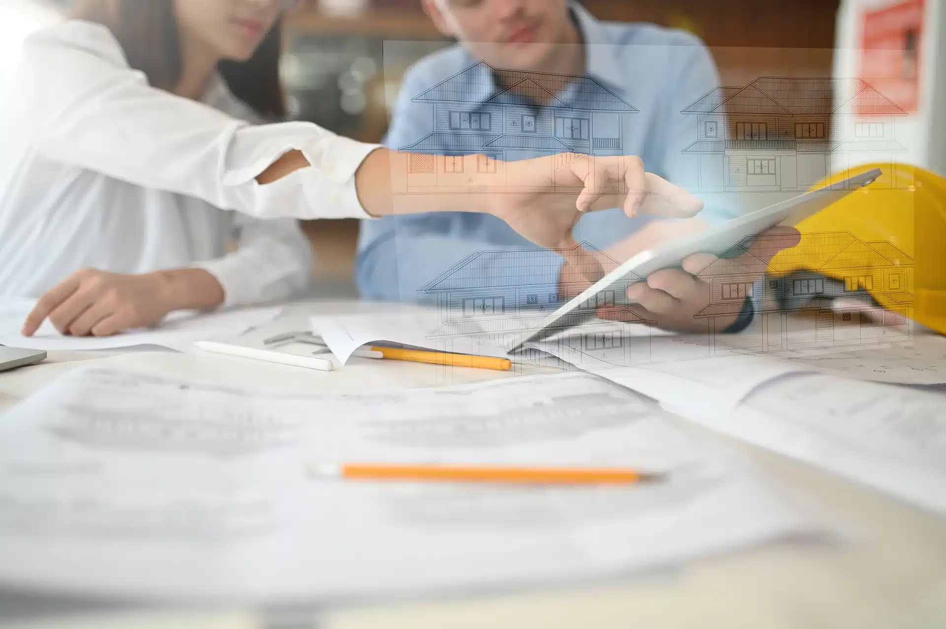 A design team collaborating and planning a 3D architecture walkthrough to maximise project visuals and spatial presentation strategy.